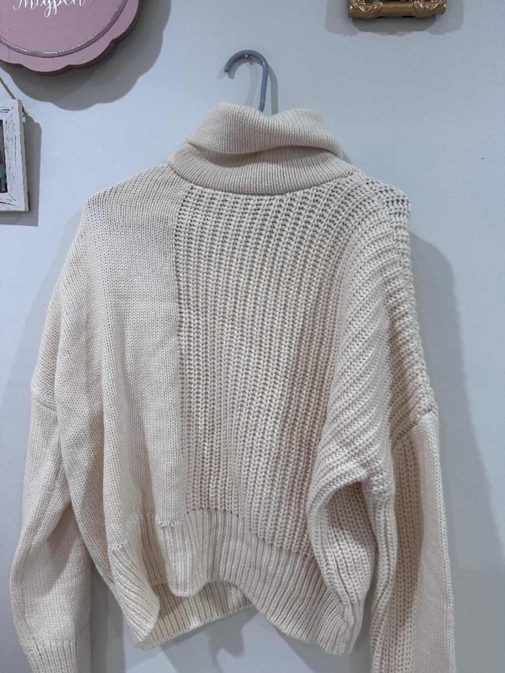 cream turtleneck sweater